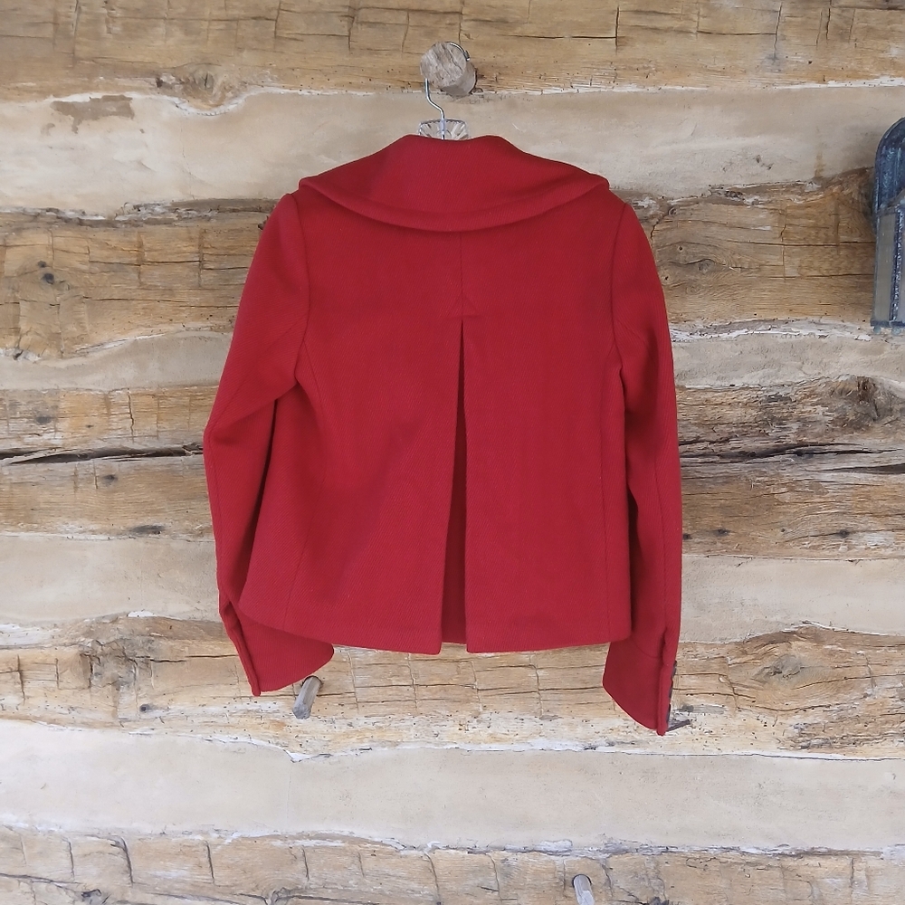 New York Classics Vintage Red Double Breasted Wool Blend Pea Coat XS - Picture 5 of 10